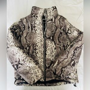 Snakeskin puffer jacket
